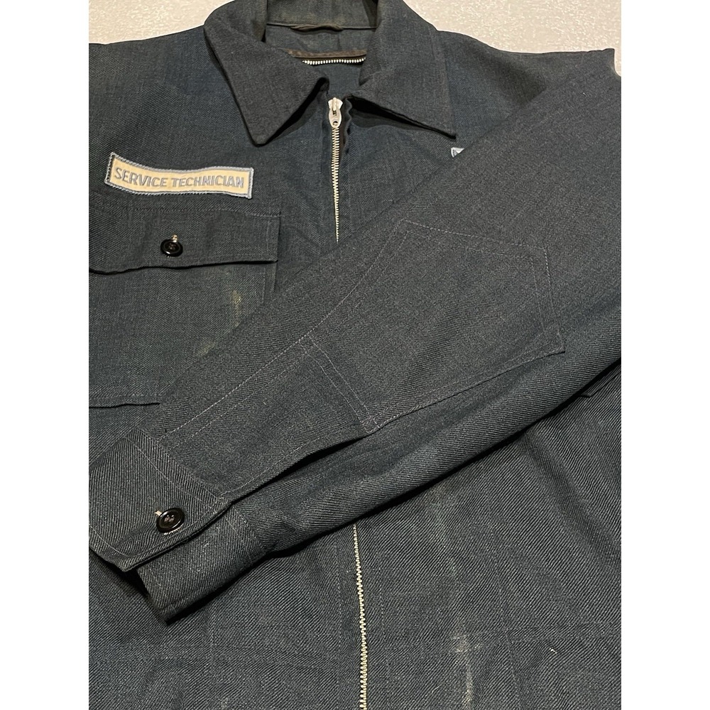 Vtg 50s Uniform Co Jacket Lightning Zip Service Technician Blue 22x25 - Picture 5 of 13